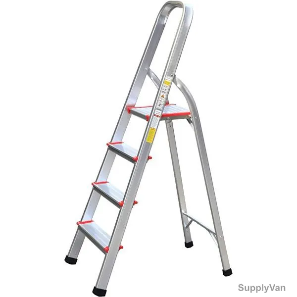 Aqson Aluminium Ladder, ASLA4, 4 Steps, 1 Mtr, Silver