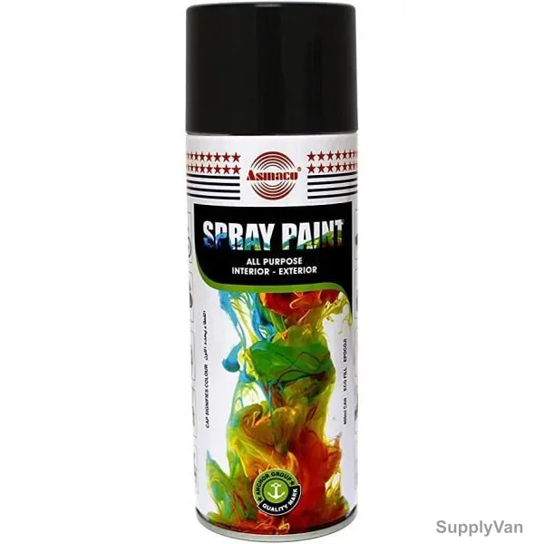 Asmaco All Purpose Interior and Exterior Spray Paint, 009, 500ML, Black
