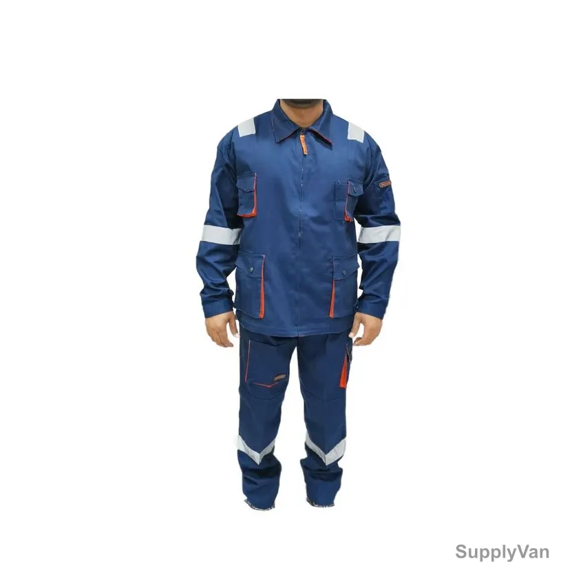 Power Twill Cotton Pant and Shirt, Size S, Navy Blue — image 1