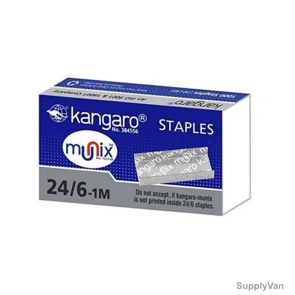 Kangaro Staple Pin, 24/6-1M, Silver, PK20000