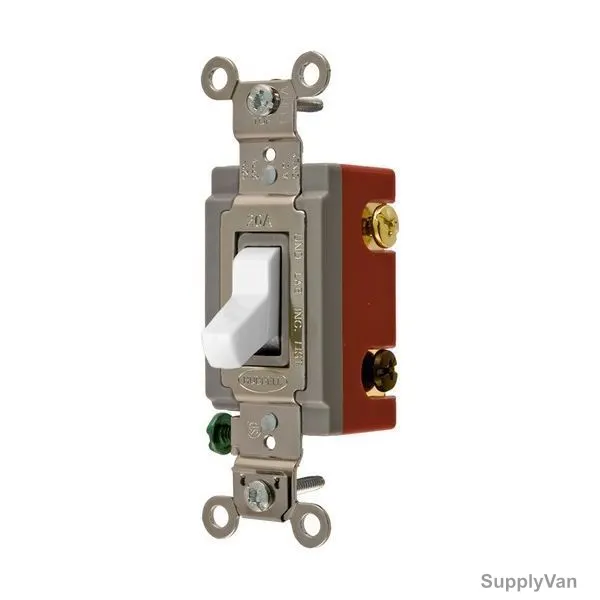 Hubbell 4 Way Toggle Switch, HUBHBL1224W, 20A, 120-277VAC