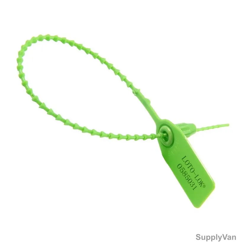Loto-Lok Security Seal, PS-250B-GN, Polypropylene, 250MM, Green, 50 Pcs/Pack