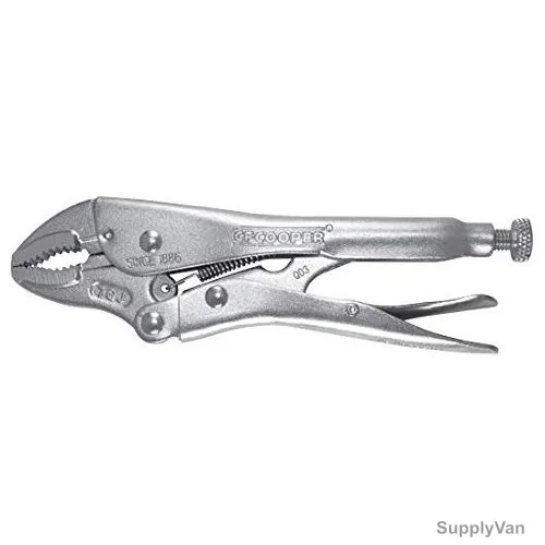 CF Cooper Curved Jaw Locking Plier, 175MM, Silver