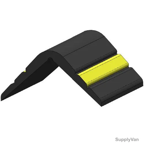 Warrior Corner Guard With Yellow Strip, ACG75759, Rubber, Type C, 1 Mtr, Black