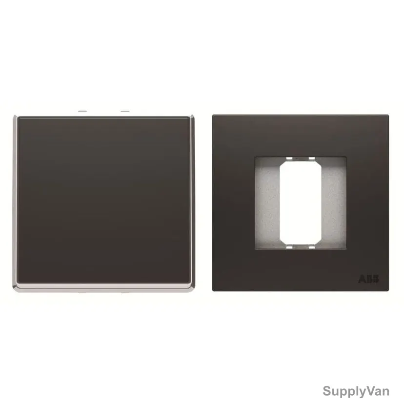 ABB Electrical Switch With Rocker Frame, AMD11544-SB+AMD5044-SB, Millenium, 1 Gang, 2 Way, 20A, Silk Black