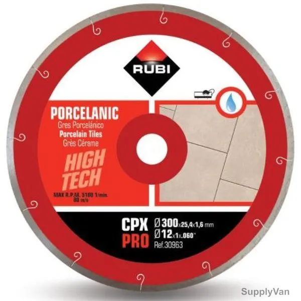 Rubi Porcelain Tile Diamond Blade, 030963, 300MM