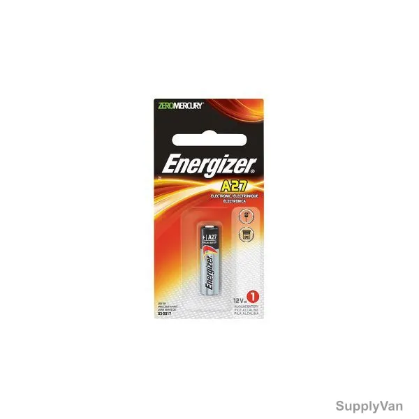 Energizer Alkaline Battery, A27-12V, 18mAh, 12V