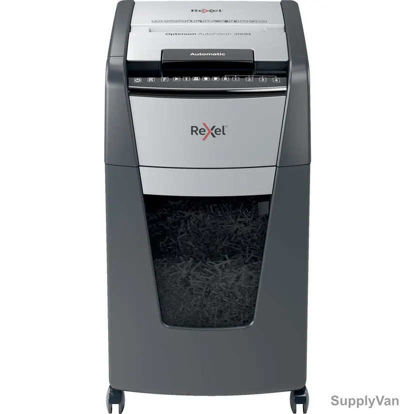 Rexel Autofeed Shredder, 2020300M, Micro Cut, 300 Sheets, 60 Ltrs Bin Capacity — image 1