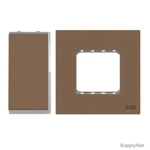 ABB Electrical Switch With Double Rocker Frame, AMD11622-MO+AMD5144-MO, Millenium, 2 Gang, 2 Way, 20A, Mocha Brown