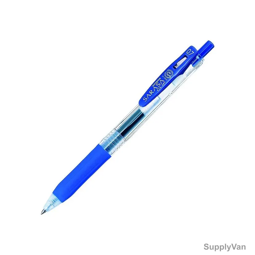 Zebra Gel Roller Pen, JJB15, Sarasa, 0.7MM Tip, Blue, 12 Pcs/Pack