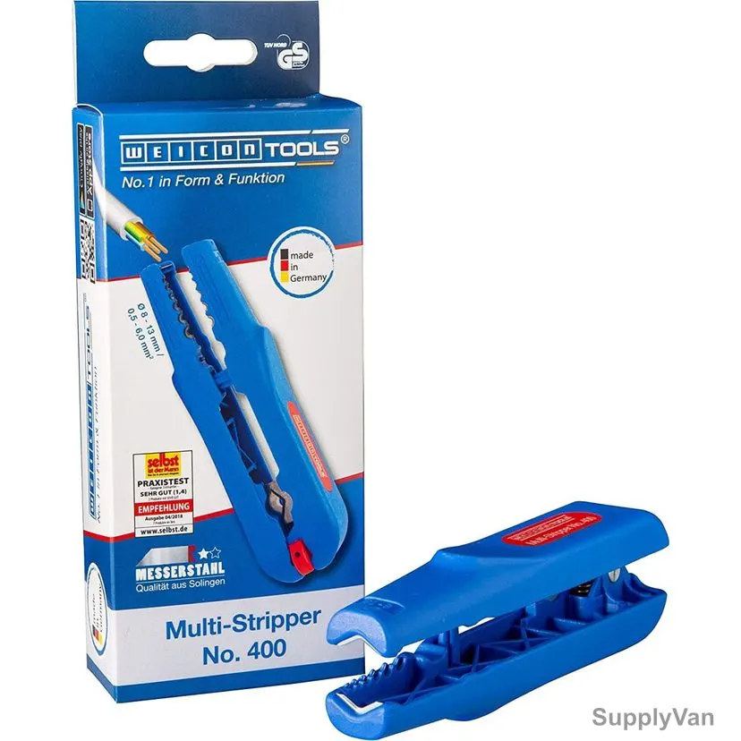 Weicon Multifunctional Wire Stripper, 51000400, No. 400, 8-13MM Stripping Capacity, Red/Blue — image 1