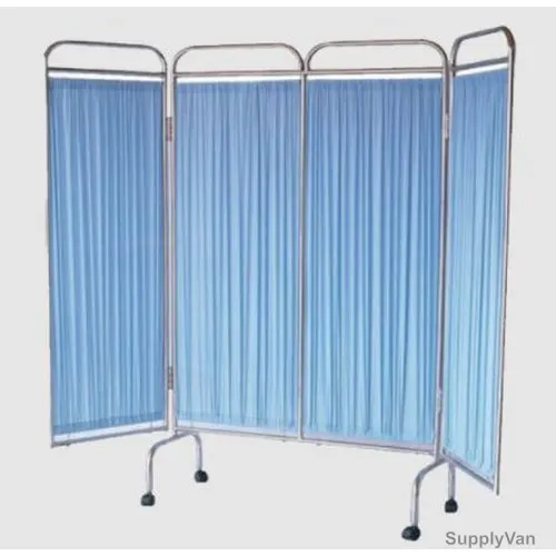 3W Ward Screen, 3W-P3, 4 Folding, Stainless Steel, Silver and Blue