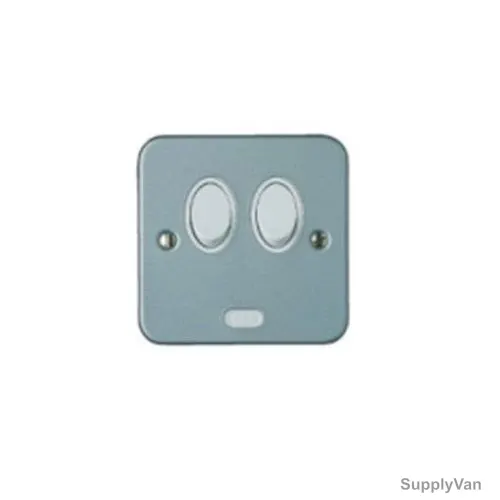 Abb Electrical Switch, CSWM201, Metal Clad Series, 2 Gang, 1 Way, 10A