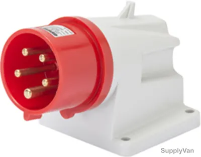 Gewiss 90 Deg Surface Mounting Socket Inlet, GW60409, IP44, 16A, 3P+N+E, White-Red