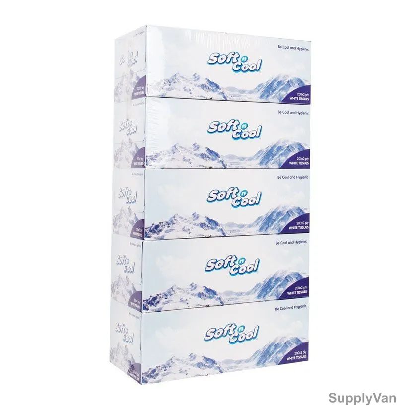 Soft n Cool Facial Tissue, SNCT200, 2 Ply, White, 1000 Sheets/Pack