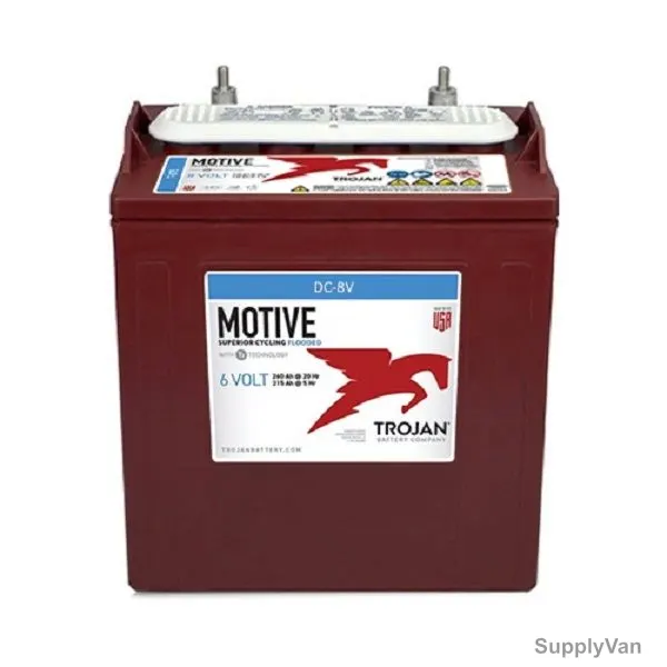 Trojan Motive Deep-Cycle Flooded Battery With T2 Technology, DC-8V, 8V, Maroon