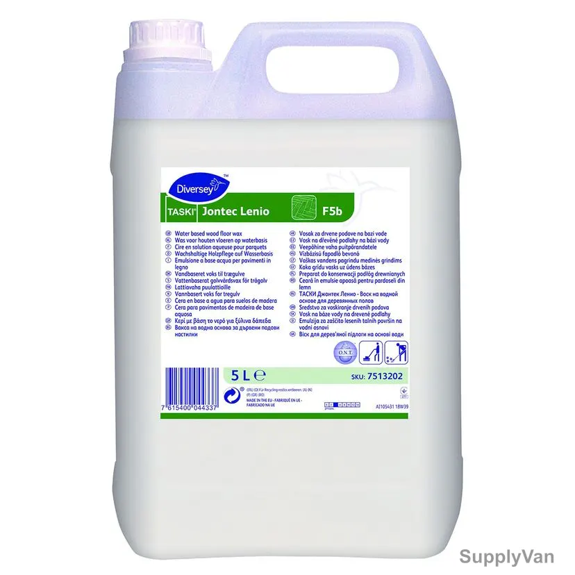 Diversey Taski Jontec Lenio Water Based Wood Floor Wax, 7513202, 5 Ltrs