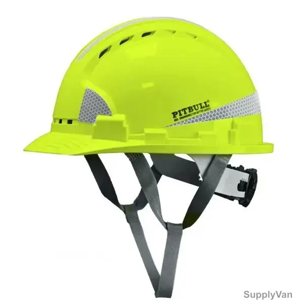 Pitbull Safety Helmet With Reflective Tape, ABS, Free Size, Yellow — image 1