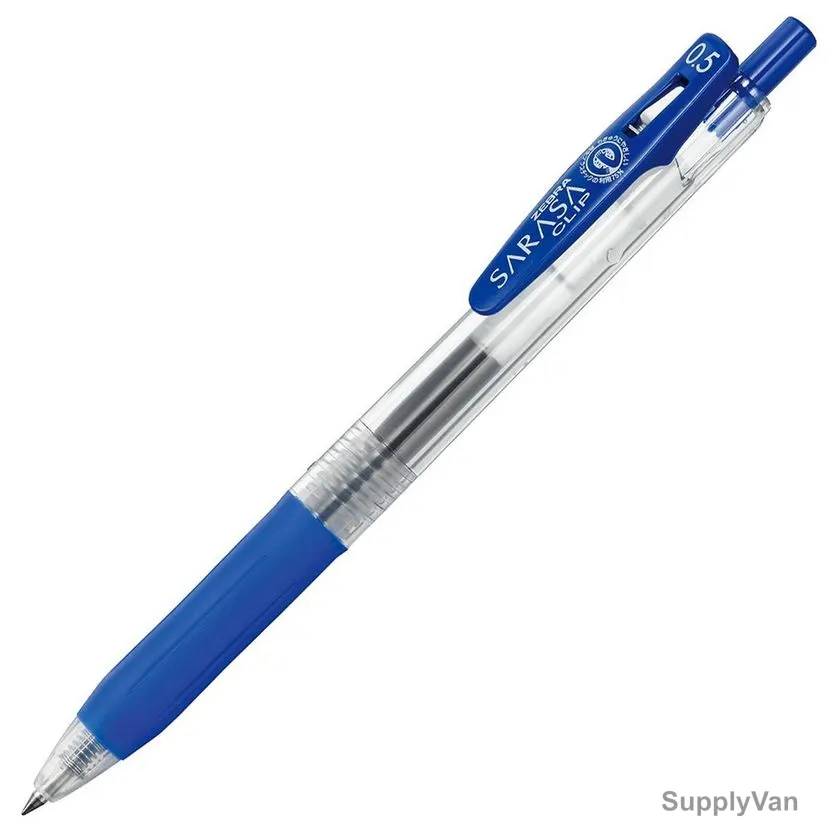 Zebra Clip Pen, JJ15-BL, Sarasa, 0.5MM Tip Size, Blue, 10 Pcs/Pack