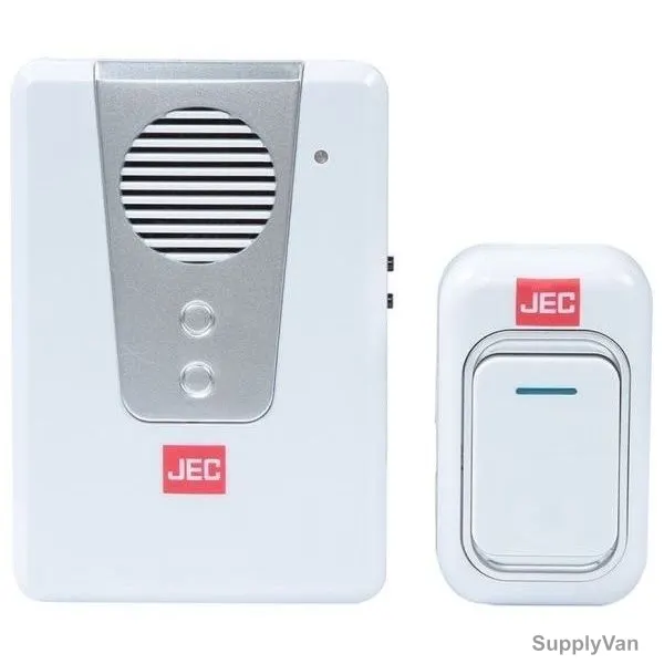 JEC Wireless Door Bell, BR-1462, Plastic, 3-4.5V, White