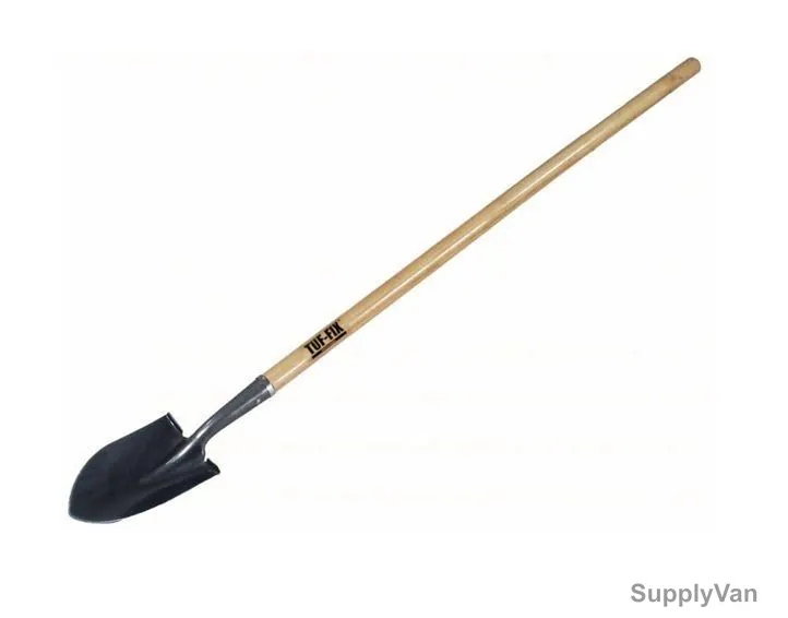 Tuf-Fix Hand Shovel, S518L-2, 48 Inch, Round Pointed, Wooden Handle