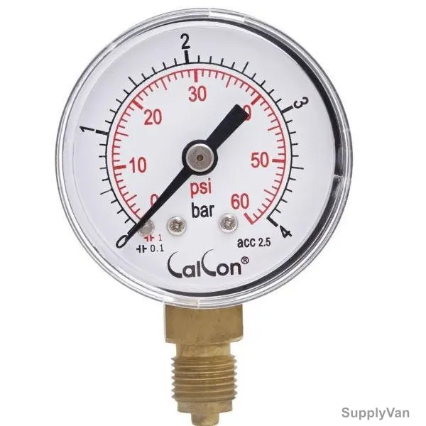 Calcon Pressure Gauge, CC121A, 40MM, 1/8 Inch, BSP, 0-4 Bar