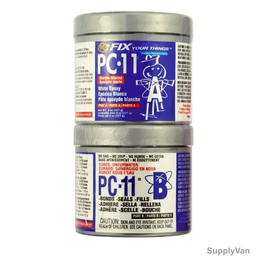 Pc Heavy Duty Epoxy Adhesive, PC-11, Paste, 8 Oz, White, 2 Pcs/Set