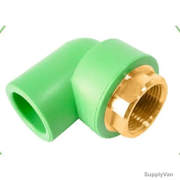 Metitherm Hexagonal Elbow, 1225018032100, 90 Degree, 1 Inch FNPT, Polypropylene