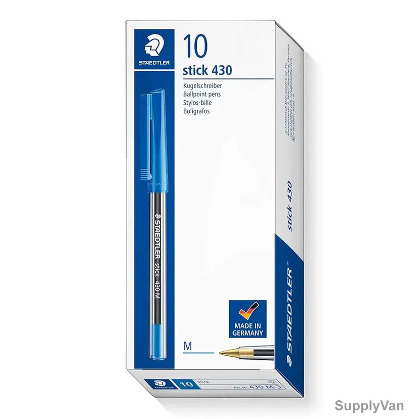 Staedtler Stick 430 Ballpoint Pen, STP-PACK-251, 0.3MM Tip Size, Blue, 30 Pcs/Pack — image 1