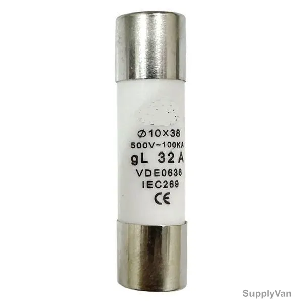 Cylindrical Fuse Link, 500V, 10 x 38MM, 32A, 100KA