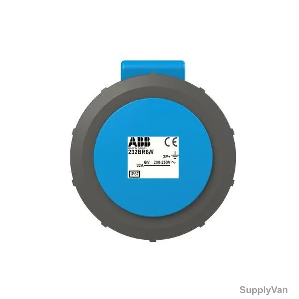 ABB Pin and Sleeve Connector, 232BRA6W, 3 Pole, 32A, Blue and Grey — image 1