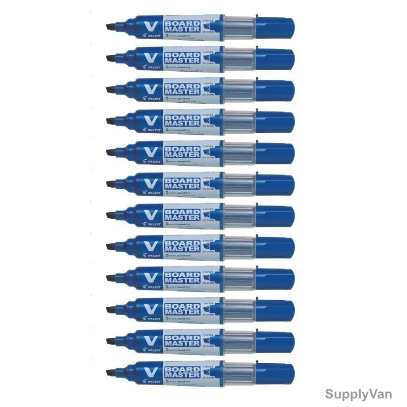 Pilot Marker, WBMA-VBM-MC-L, V-Board Master, Blue, PK12