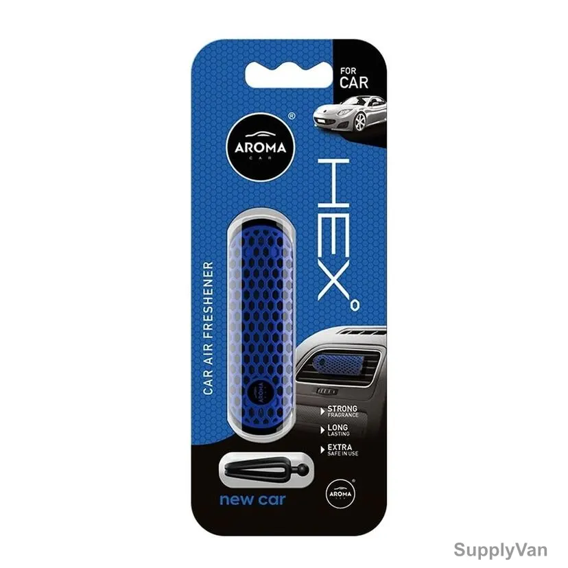 Aroma Hex Polymer Car Air Freshener, Vent Clip, New Car, 5GM — image 1