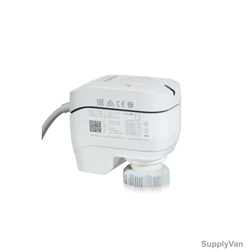 Siemens Electromotoric Valve Actuator, SSA161E-05HF, 24VAC/DC, 100N, 2.5VA, IP54