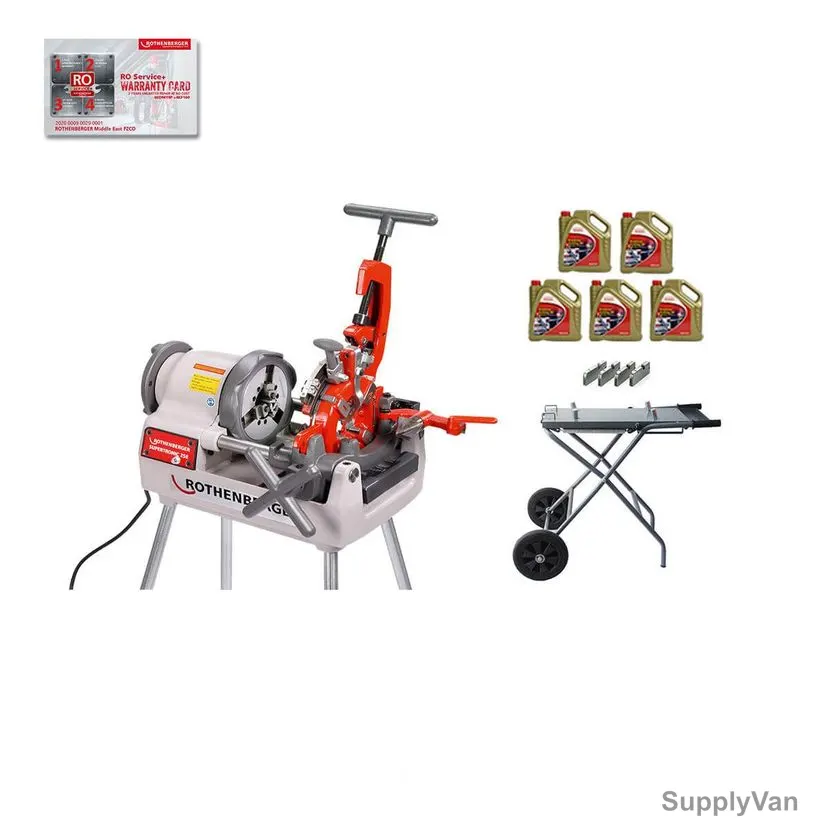 Rothenberger Threading Machine Set, 5-6050A, Ropower 50R, BSPT, R 1/2 to 2 Inch, 1150W, 8 Pcs/Set