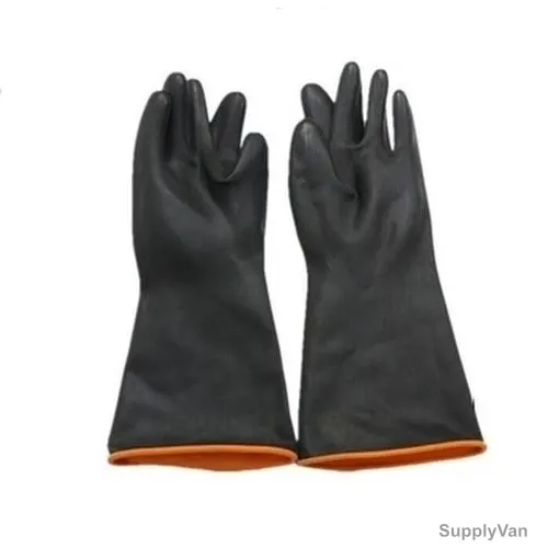 Rubber Sun Gloves, L, Black, PK10