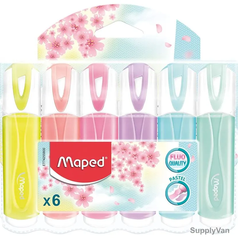 Maped Highlighter, MD-742558, Assorted Colors, 6 Pcs/Set