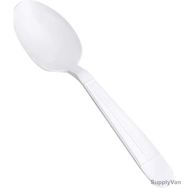 Tea Spoon, Plastic, White, 50 Pcs/Pack