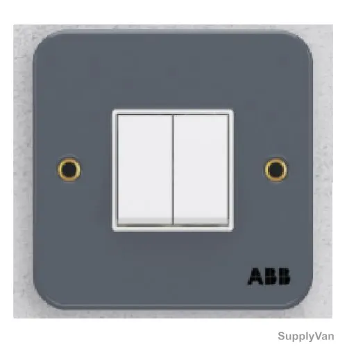 Abb Electrical Switch, BM106, Metal Clad Series, Urea/Metal, 2 Gang, 2 Way, 10A — image 1