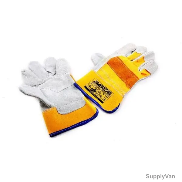 Hifazat Safety Glove, SH-HLG-1Doz, Leather, Yellow, PK12