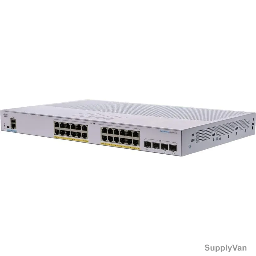 Cisco Managed Network PoE Switch, CBS350-24P-4G, 24 Ports, 1E+3 Mbps — image 1