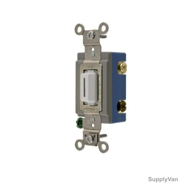 Hubbell 3 Way Toggle Switch, HUBHBL1203LW, 15A, 120-277VAC