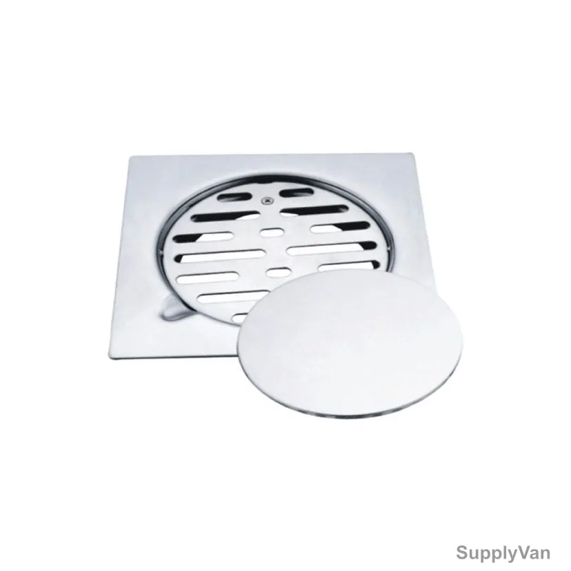 Milano HC-0010 Floor Drain, Stainless Steel, 15CM Width x 15CM Length, Chrome Finish