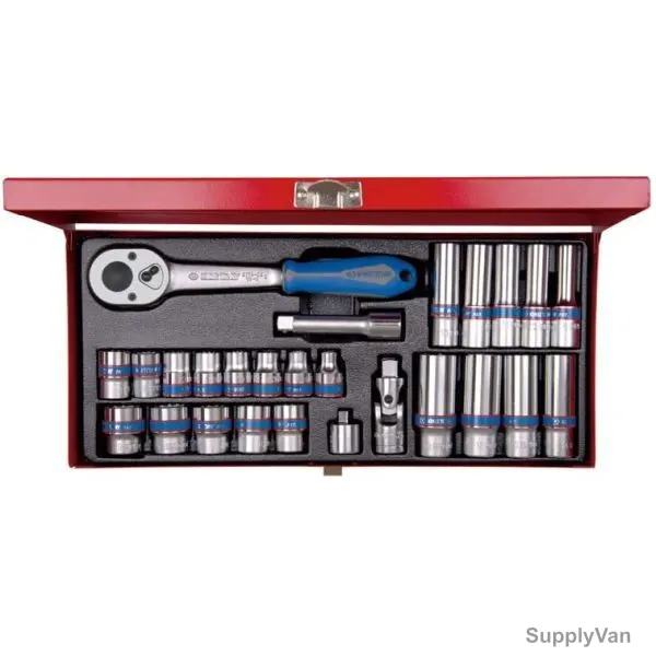 Kingtony Socket Wrench Set, 3527MR, 3/8 Inch Drive, 26 Pcs/Set