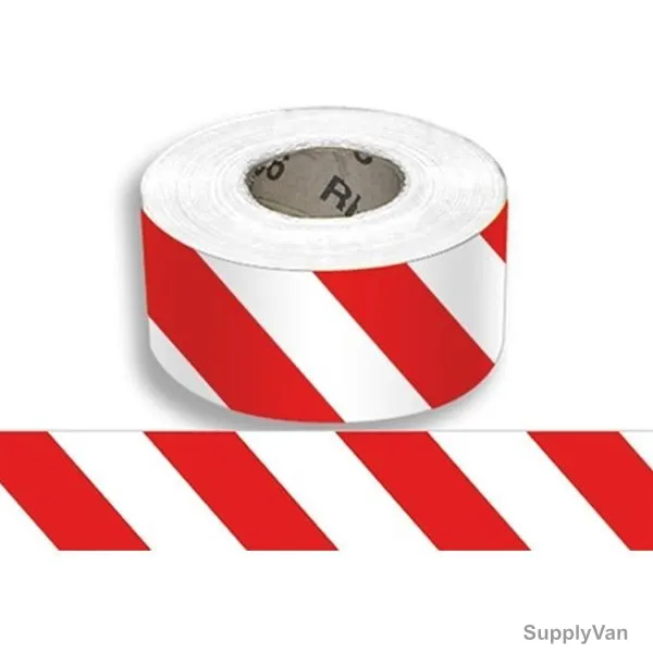 Warning Tape, 3 x 250 Yard, Red and White