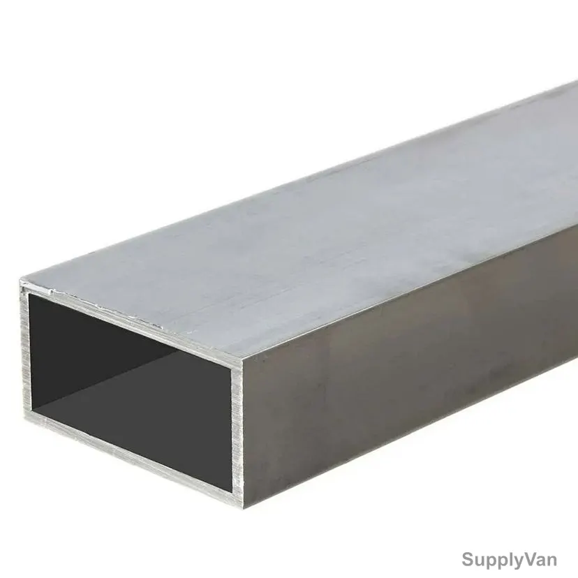 Rectangular Aluminium Tube, 0.80MM Thk, 37.5MM Height x 77.5MM Width x 5.8 Mtrs Length