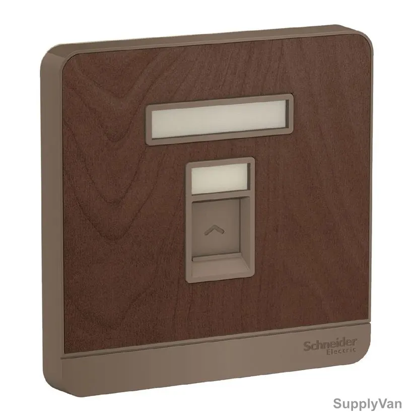 Schneider Electric Electrical Wall Plate for RJ45 Keystone, AvatarOn, 1 Gang, Wood
