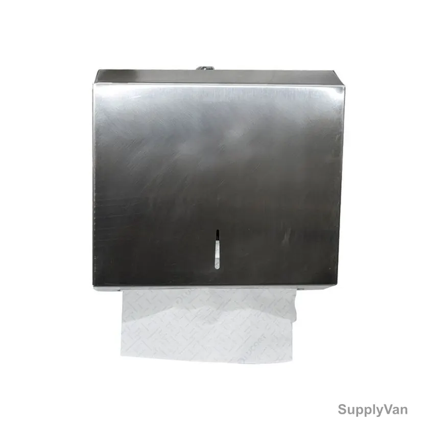 Akc C-Fold Tissue Dispenser, TD07, Stainless Steel, 26.5CM Height x 10CM Width x 28.5CM Length, Silver