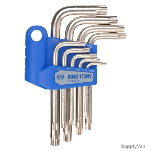 Kingtony Long Arm Torx Key Set, 20309PR, T10-T50, 9 Pcs/Set
