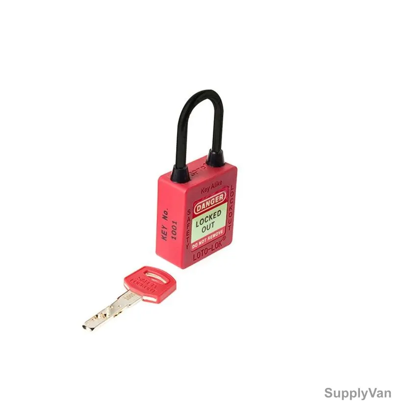 Loto-Lok Three Point Traceability Lockout Padlock, 3PTPRKAN40, Nylon, 40 x 5MM, Red